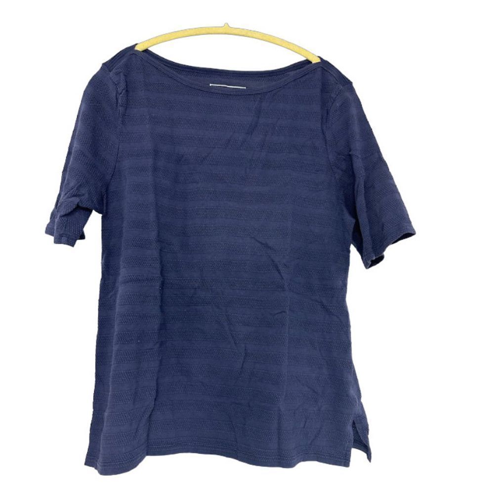 Charterclub Womens Dark Blue Short Sleeves T Shirt Size L
